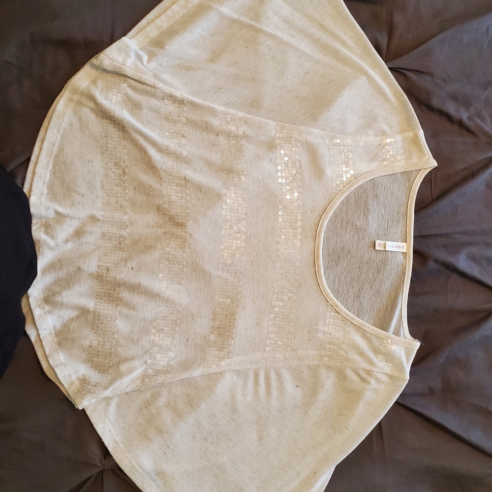 Xhilaration Butterfly Sleeve Sequin Top